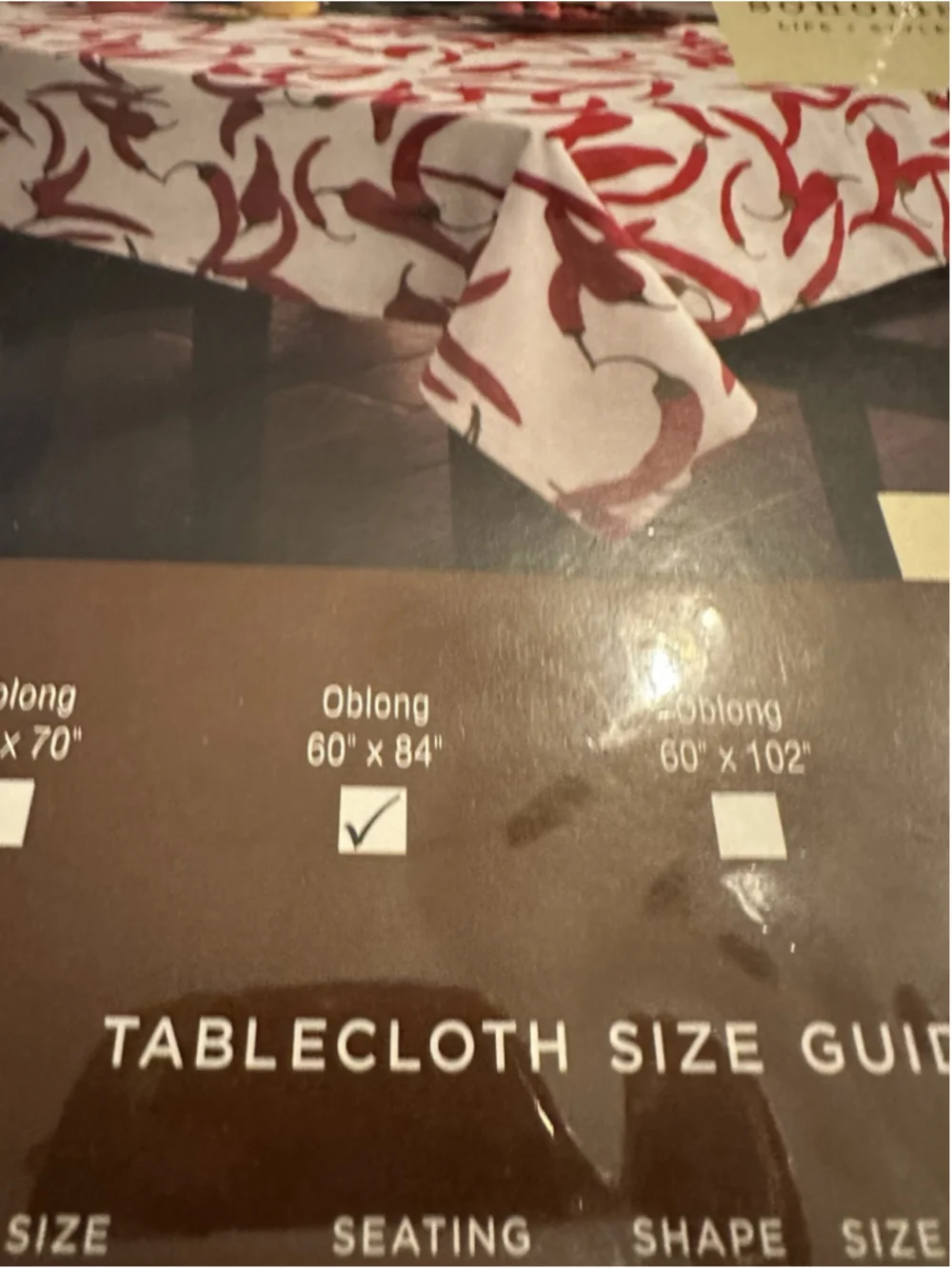 Sonoma White Red Hot Chili Peppers Tablecloth 60 X 84” Oblong 100% Heavy Cotton